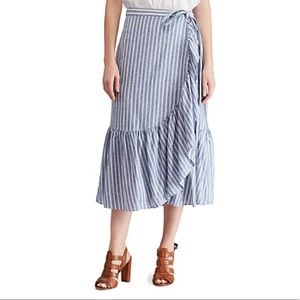 Chaps-Cotton Linen Wrap Skirt